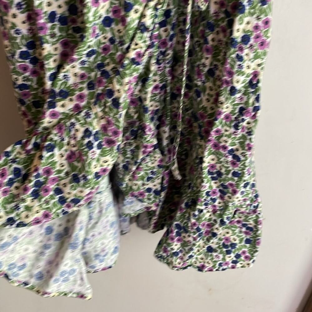 & Other Stories Puff Sleeve Floral Wrap Mini Dress - Picture 10 of 16